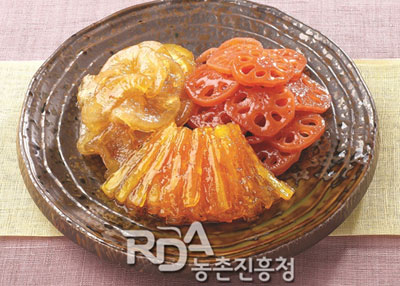 도라지 · 무 · 연근정과 <연근정과(연근전과)> 레시피