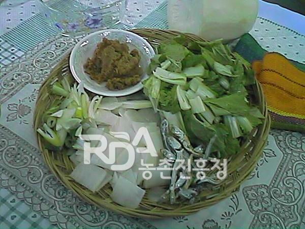 무된장국(된장국) 식재료