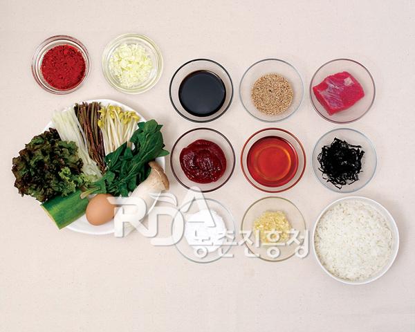 육회비빔밥 식재료