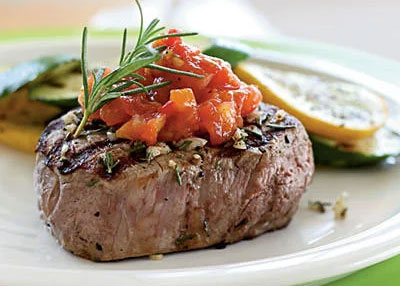 Rosemary Grilled Steak with Tomato Jam