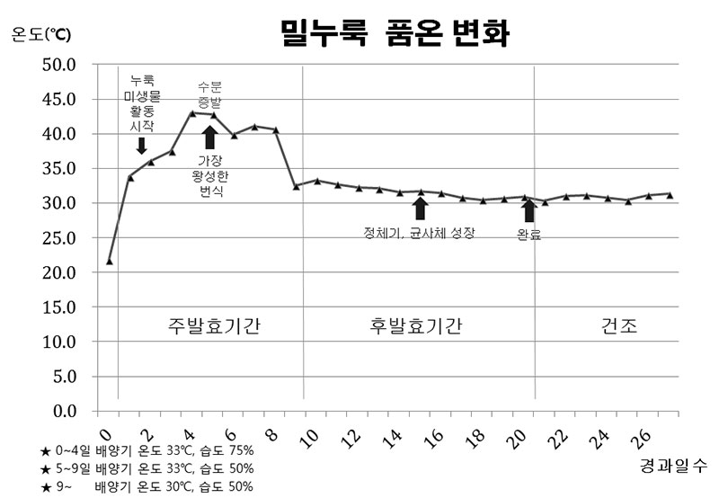 밀누룩 품온변화