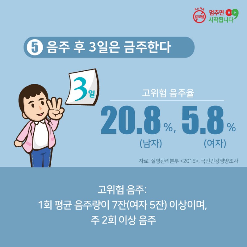 생활 속 절주실천수칙 사진 7번