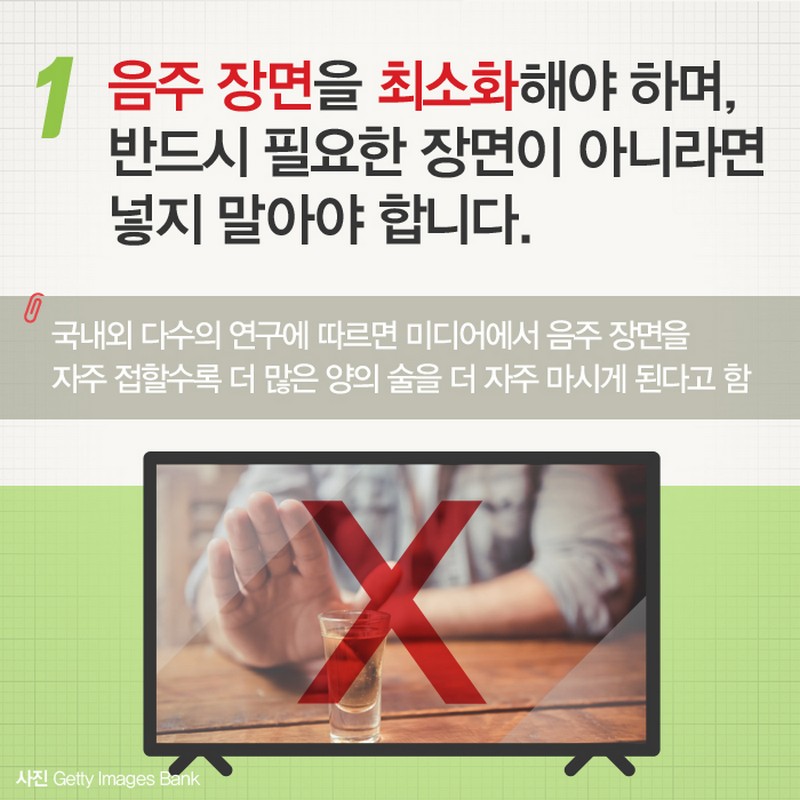 절주문화 확산을 위한 미디어 음주 장면 가이드라인 사진 5번