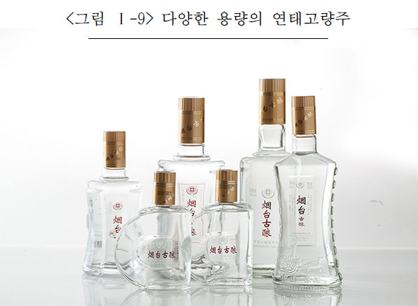 다양한 용량의 연태고량주(烟台古酿酒)