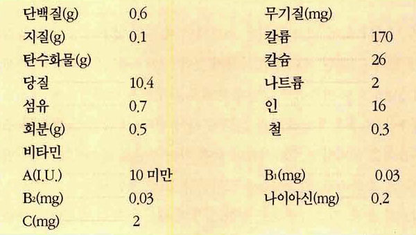 무화과 영양성분표