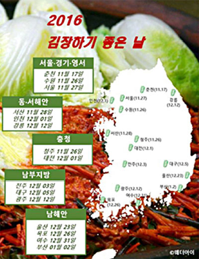 전국 김장 적정 예상 시기