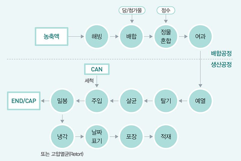 기타 음료 청(淸)류 제조공정의 예시