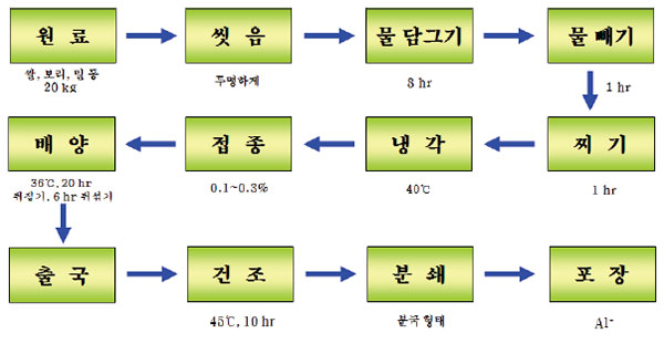 토착 발효 곰팡이를 이용한 쌀누룩 제조법