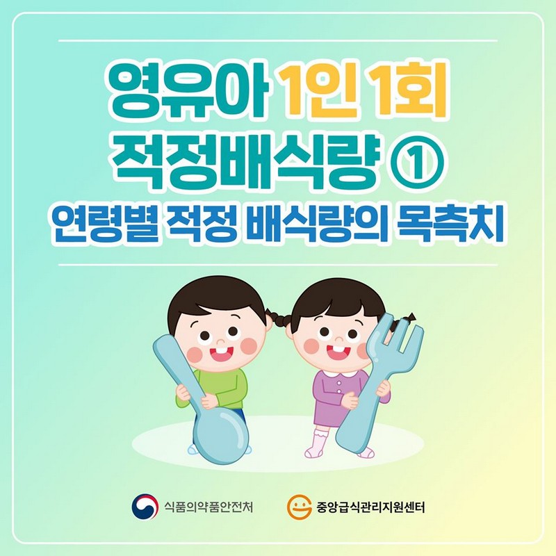 영유아 1인 1회 적정배식량 (1) - 연령별 적정 배식량의 목측치 사진 1번