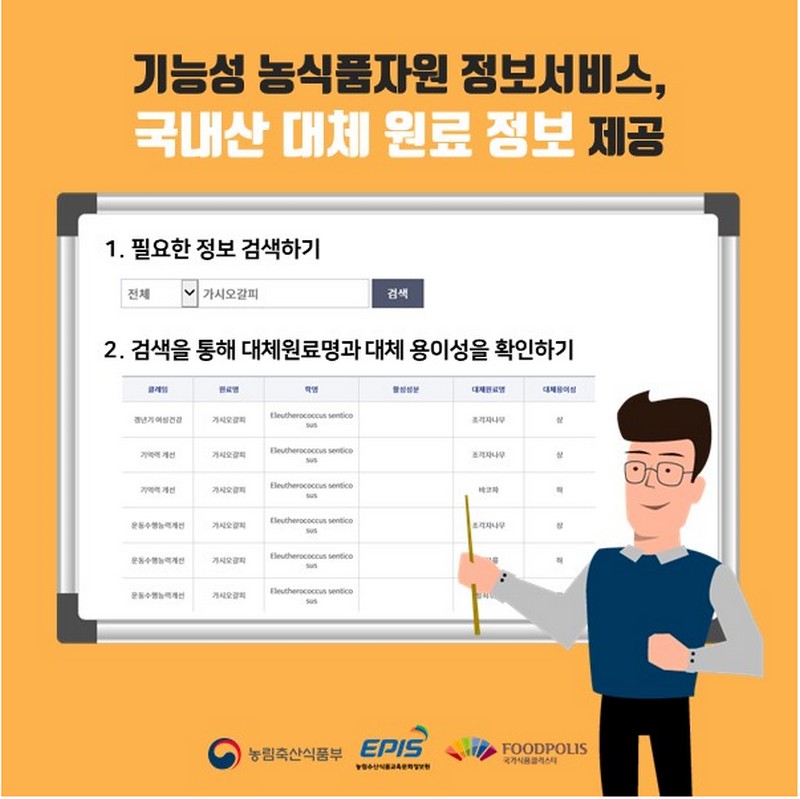 국내산 대체 원료 정보, 그것이 알고 싶다. 사진 9번