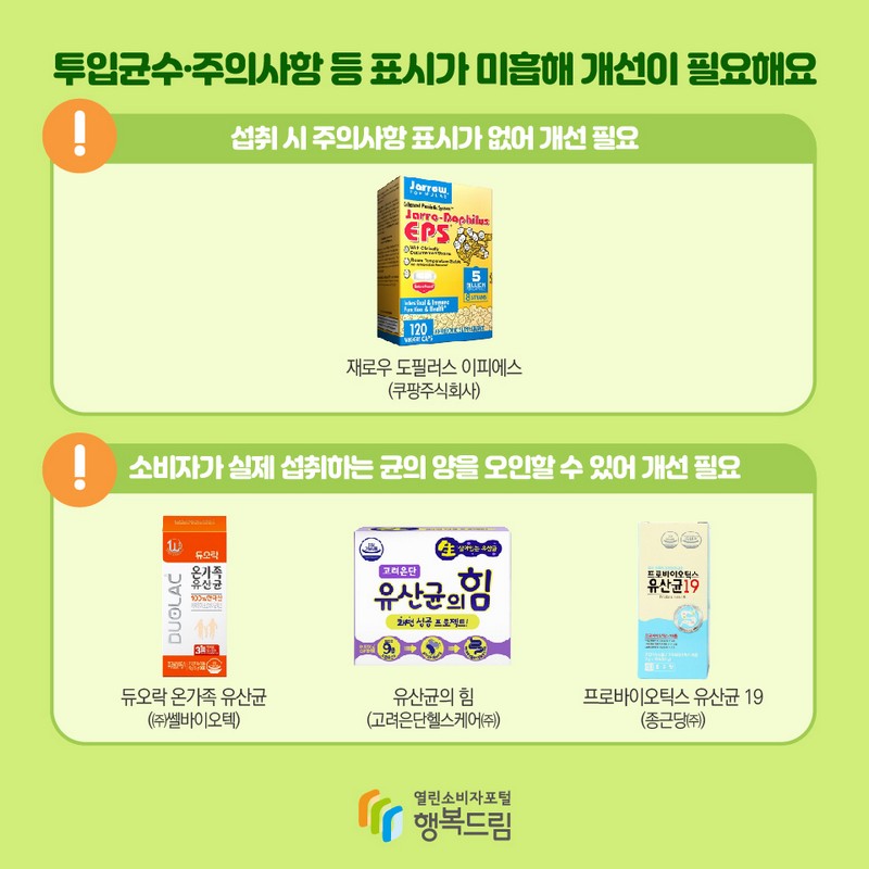 프로바이오틱스 전 제품, 유산균 및 안전성 기준을 충족했어요 사진 4번