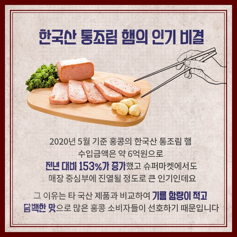 홍콩의 신흥 밥도둑, 한국산 통조림 햄 사진 3번