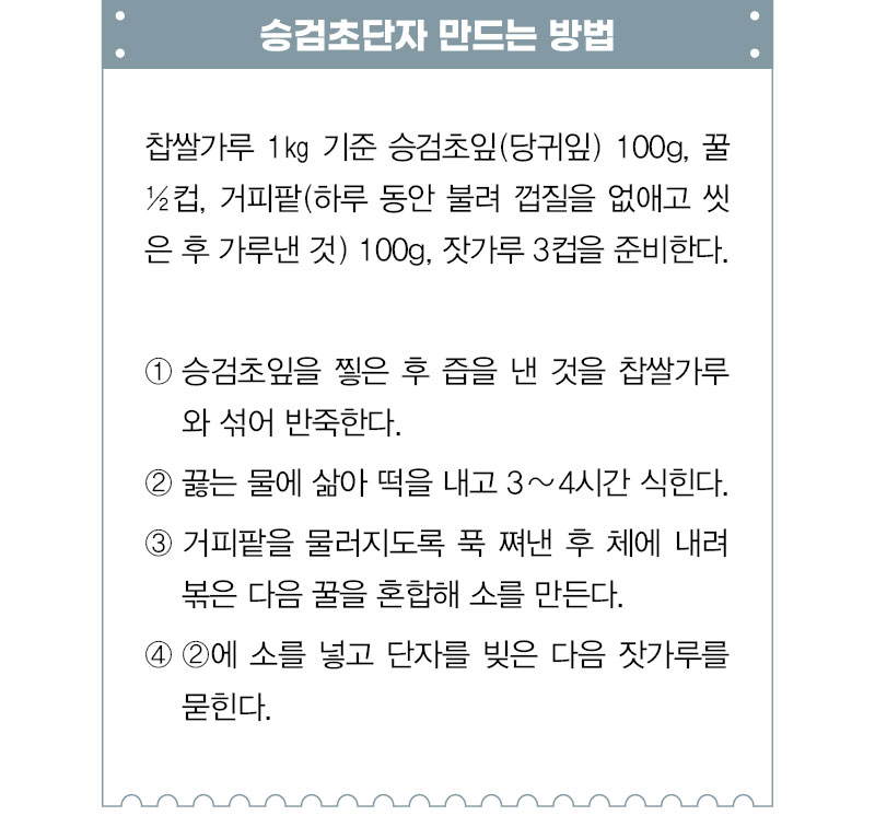 이연순 명인(대한민국 식품평인 제52호) 승검초단자 레시피