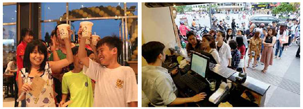 버블 밀크티 (Trà Sữa Trân Châu, 짜 스어 쩐 쩌우) (왼쪽) Koi The Vietnam 인스타그램 (오른쪽) VTC News