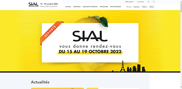 프랑스 파리 국제 식품 전시회 (SIAL Paris, Salon International de l’Alimentation) 홈페이지