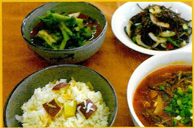 김치 고구마밥상