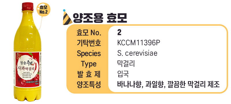 청송주왕 사과막걸리 전통주 발효제를 적용한 우리술