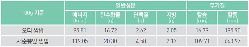 쌈장법사와 오디 보따리 영양 성분