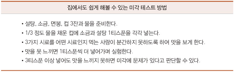 손쉬운 미각 테스트 방법