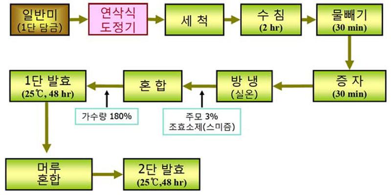 머루주 제조공정 (도정미 + 머루)