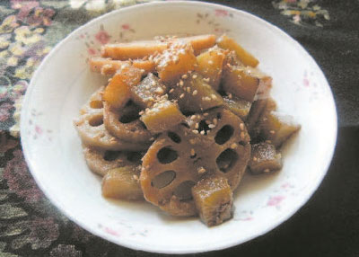 야콘 연근조림