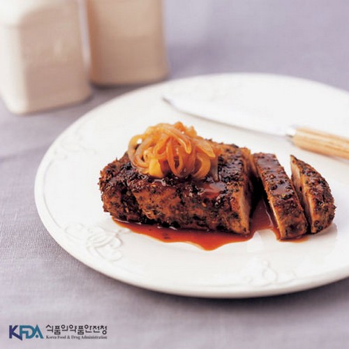 사과와 양파를 곁들인 돼지등심 요리 레시피 웰빙음식 조리법 - 램프쿡